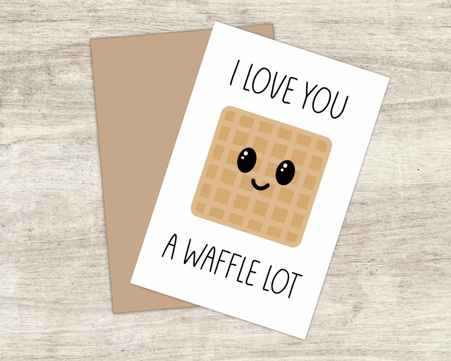 4x6 I Love You a Waffle Lot Punny Greeting Card