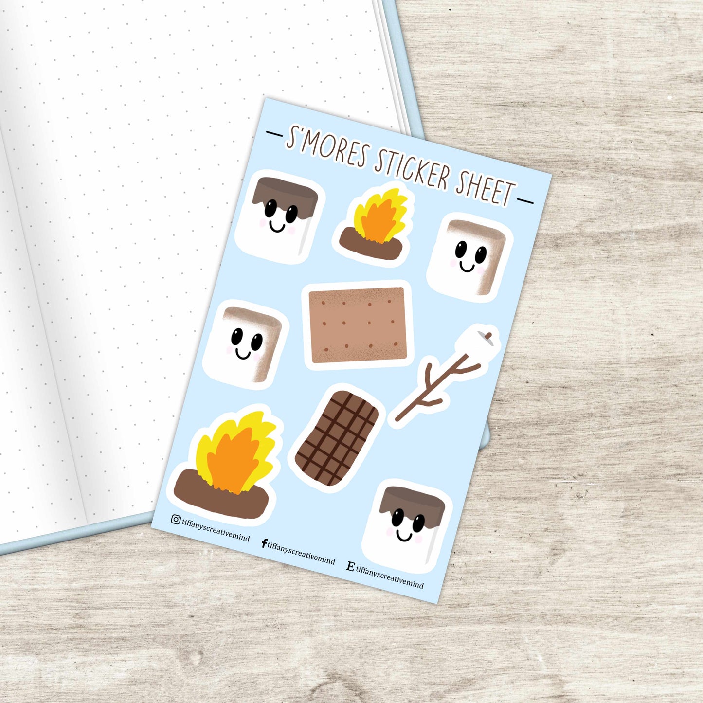 S’mores Elements 4x6 inch Sticker Sheet