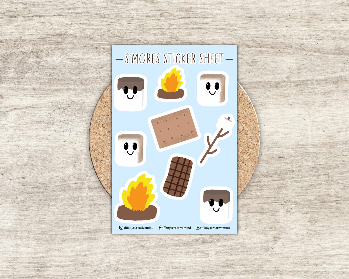S’mores Elements 4x6 inch Sticker Sheet
