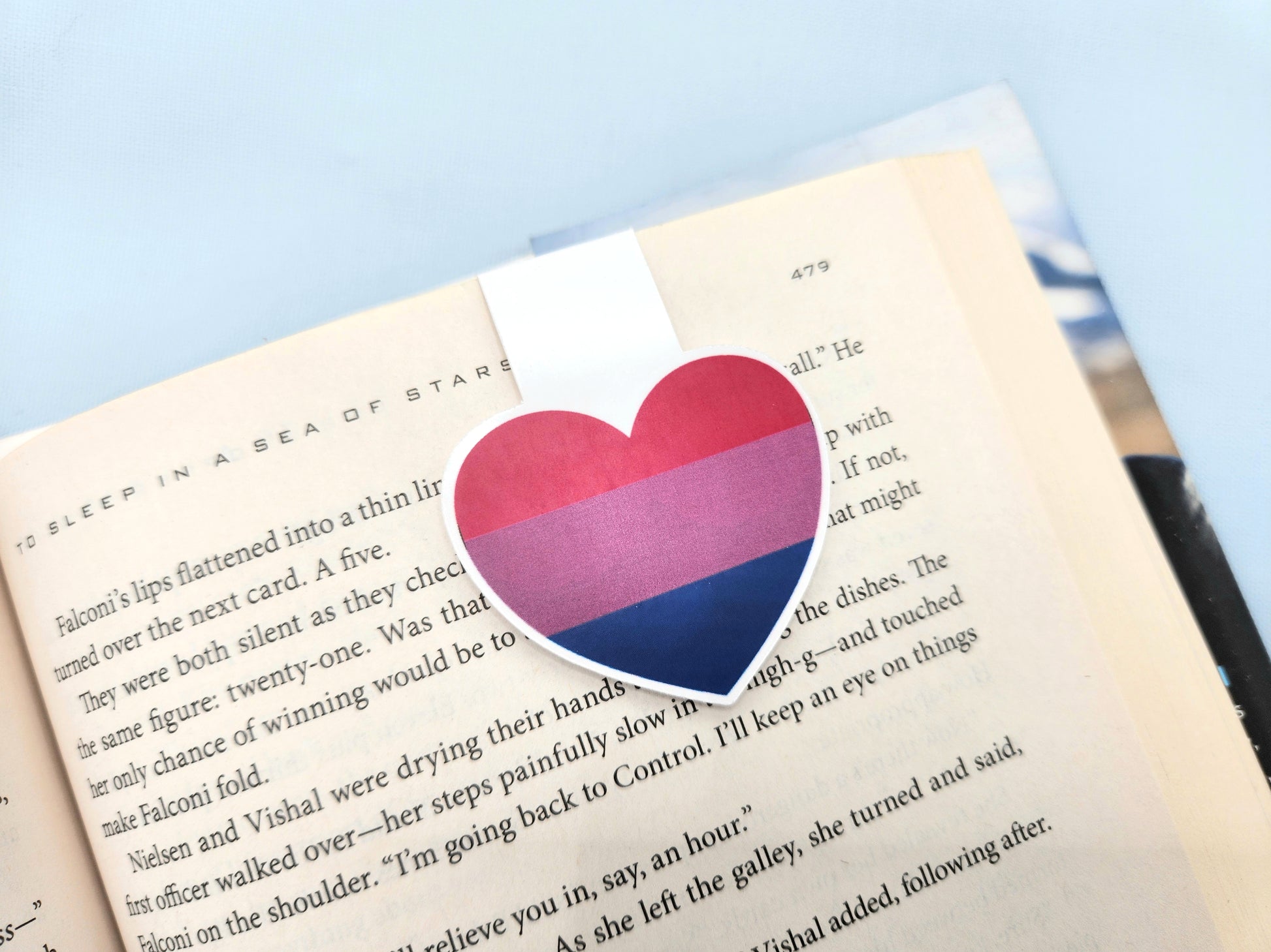 Bisexual LGBTQ+ Heart Magnetic Bookmark image 0