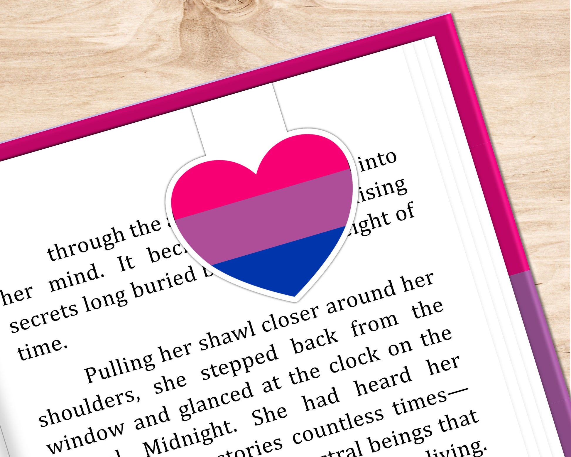 Bisexual LGBTQ+ Heart Magnetic Bookmark image 1