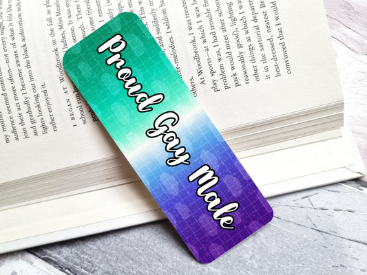 Proud Gay Male LGBTQ+ 2" x 6" Rounded Bookmark image 0