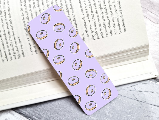 Cute Pastel Purple Donut 2x6 Double-Sided Bookmark - Donut Bookmark - Book image 0
