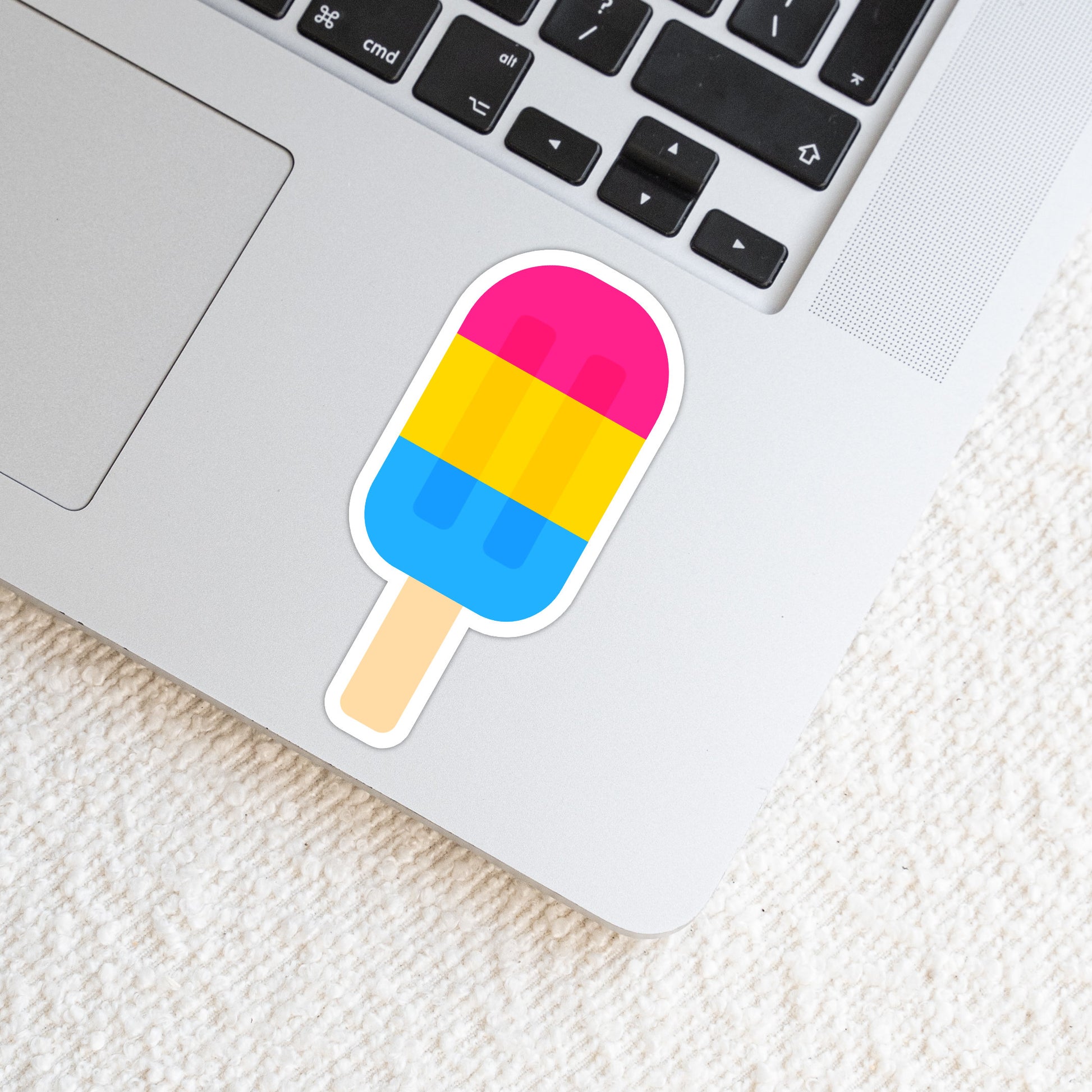 Pansexual LGBTQ+ Popsicle Die Cut Weatherproof Vinyl Matte Sticker image 0