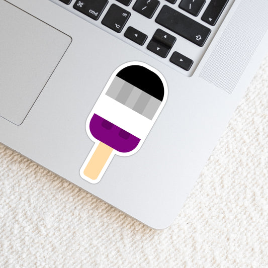 Asexual LGBTQ+ Popsicle Die Cut Weatherproof Vinyl Matte Sticker image 0