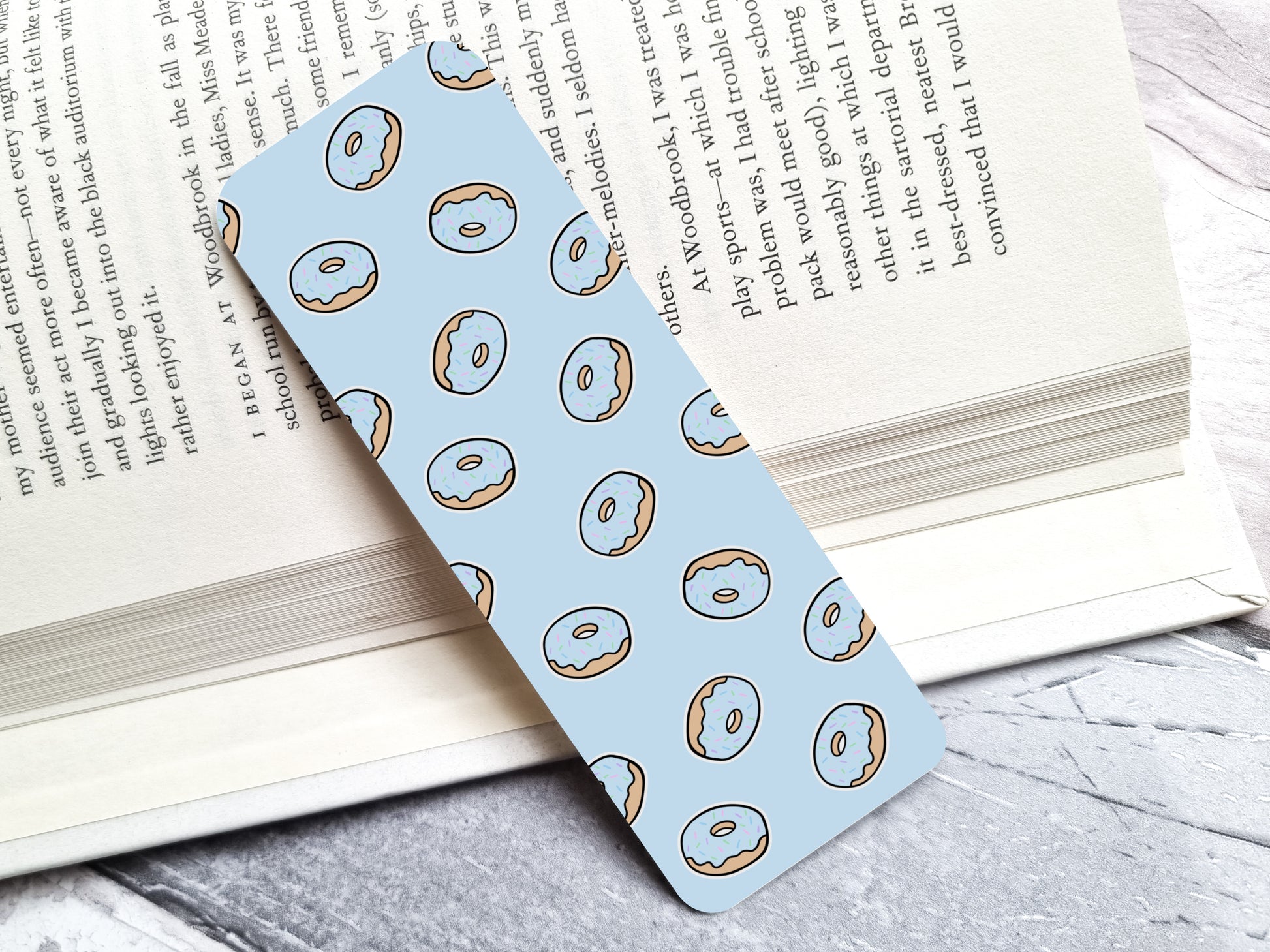 Cute Pastel Donut 2x6 Double-Sided Bookmark - Donut Bookmark - Bookmark image 0