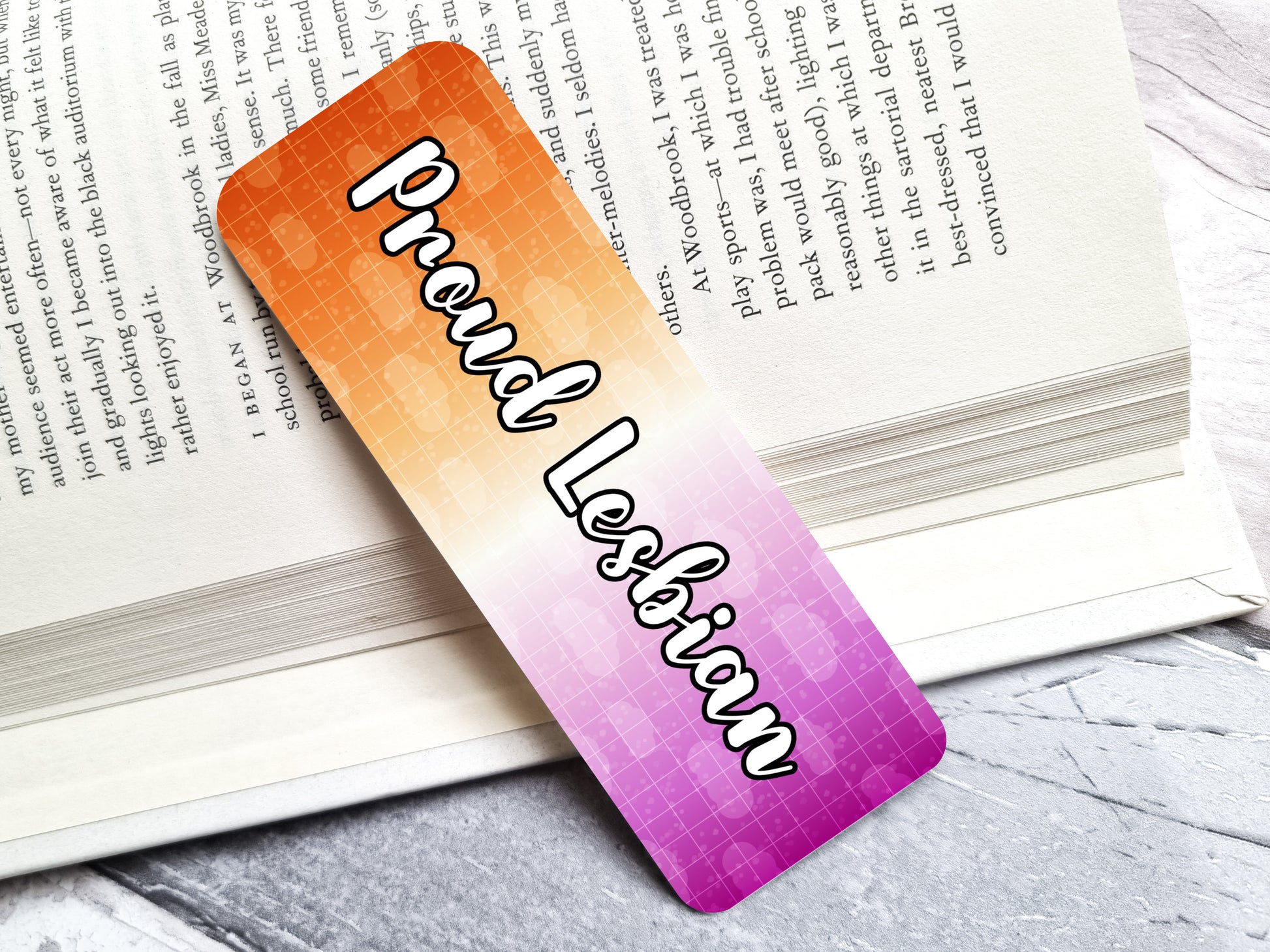 Proud Lesbian LGBTQ+ 2" x 6" Rounded Bookmark image 0