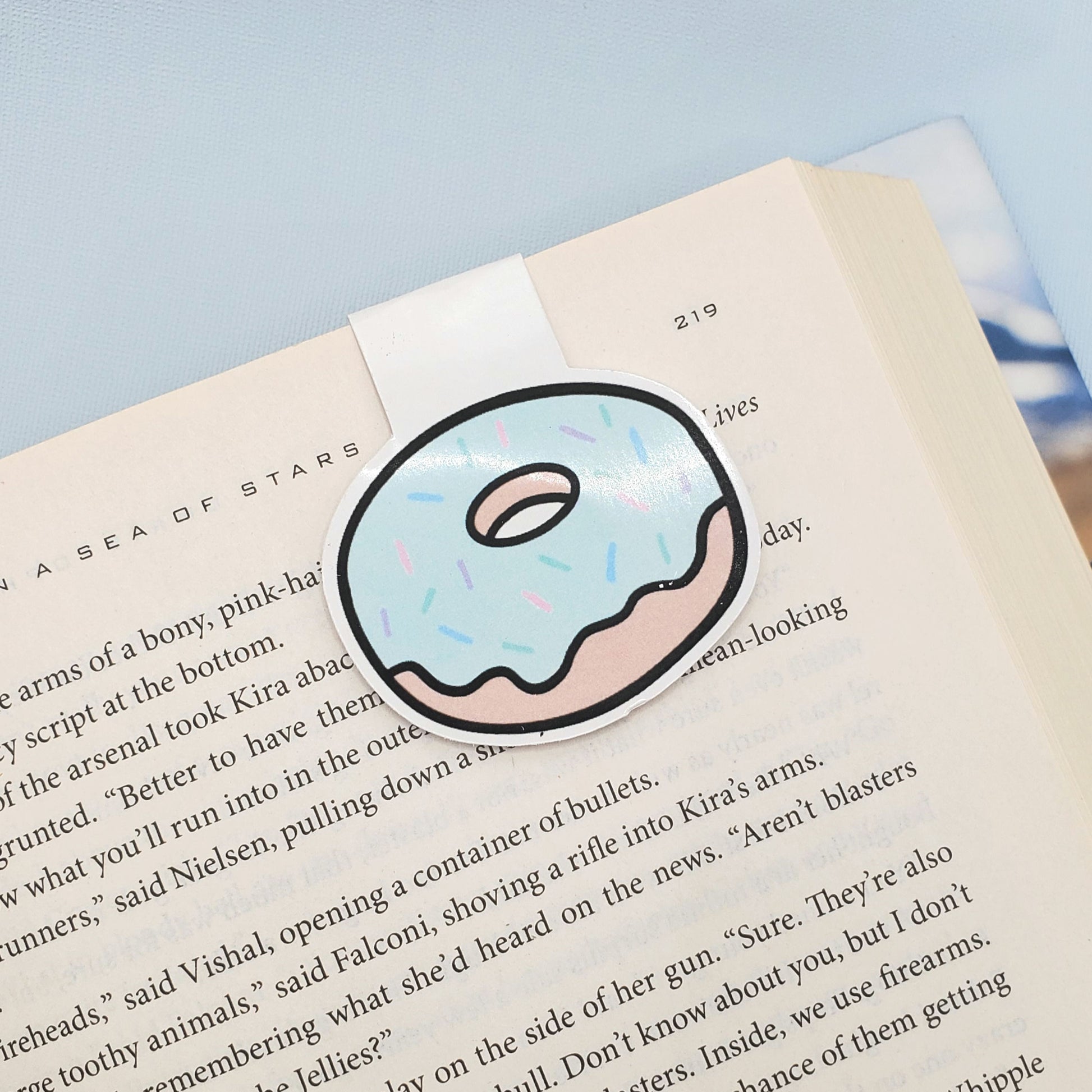 Pastel Green Donut Die Cut Magnetic Bookmark image 0