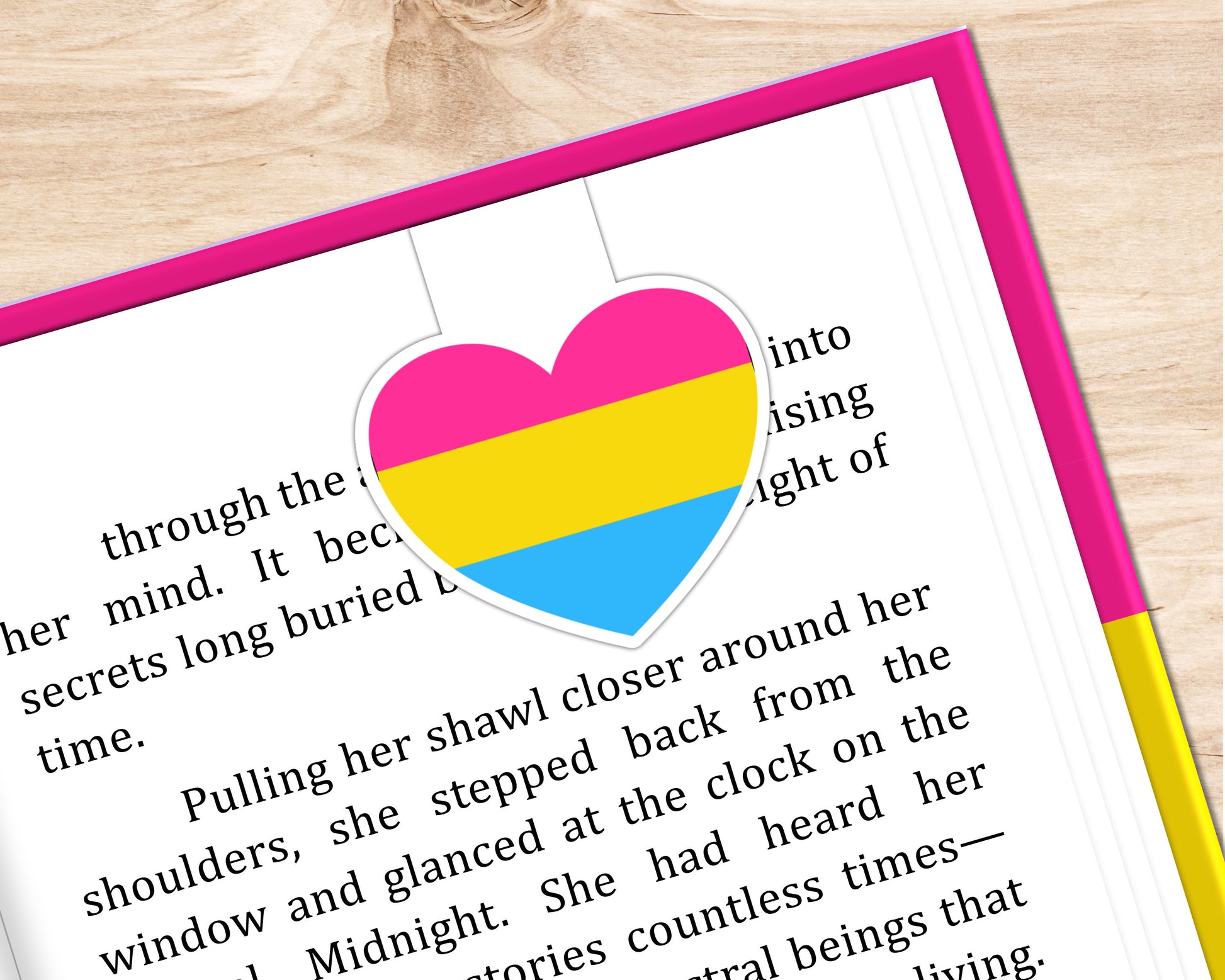 Pansexual LGBTQ+ Heart Magnetic Bookmark image 1