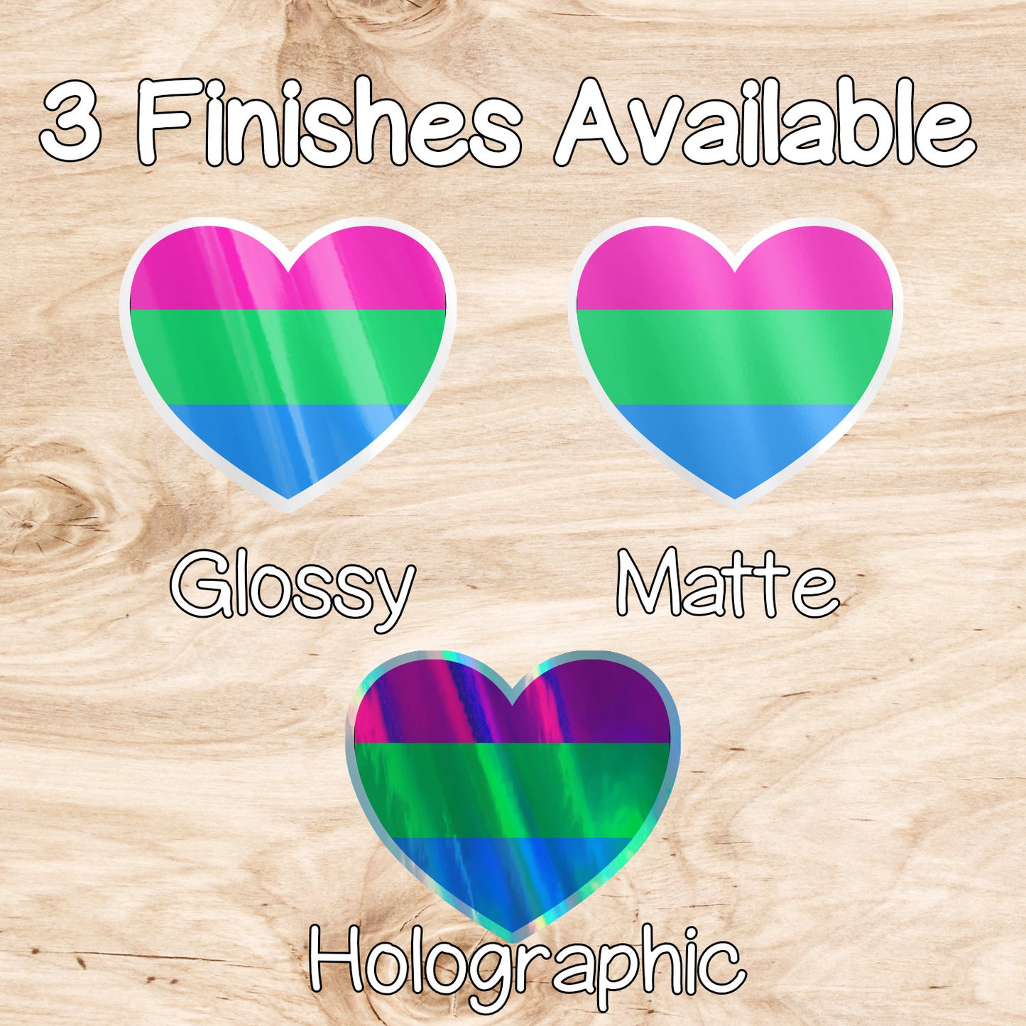 Polysexual LGBTQ+ Heart Weatherproof Vinyl Die Cut Sticker image 1