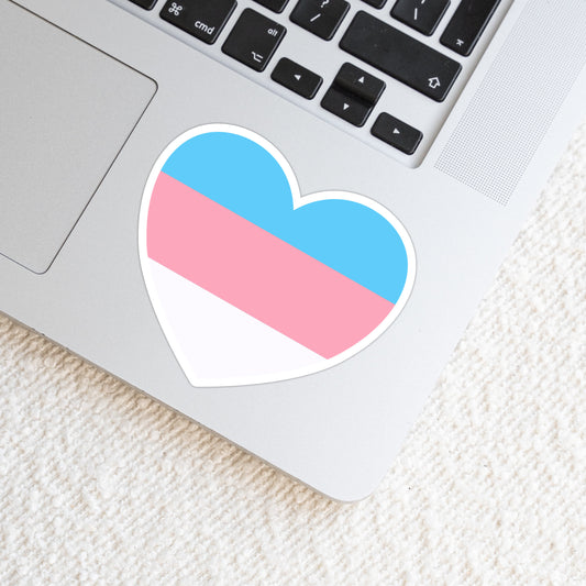 Transgender LGBTQ+ Heart Weatherproof Vinyl Die Cut Sticker image 0