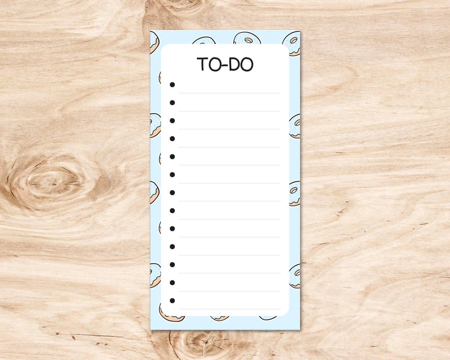 3x6 inch Cute Pastel Donut Pattern LIst Notepad - To-Do List - Cute Listpad image 0