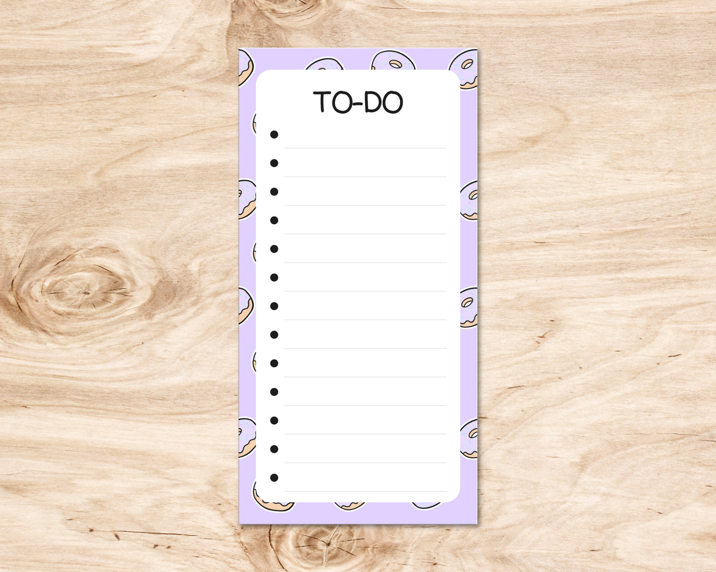 3x6 inch Cute Pastel Purple Donut Pattern List Notepad - To-Do List - Cute image 0
