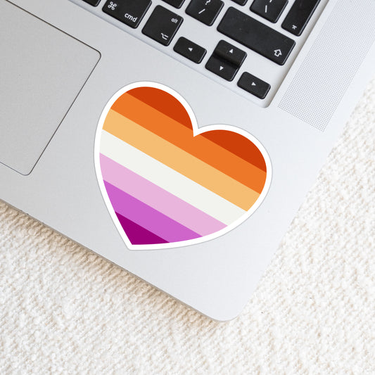 Lesbian LGBTQ+ Heart Weatherproof Vinyl Die Cut Sticker image 0