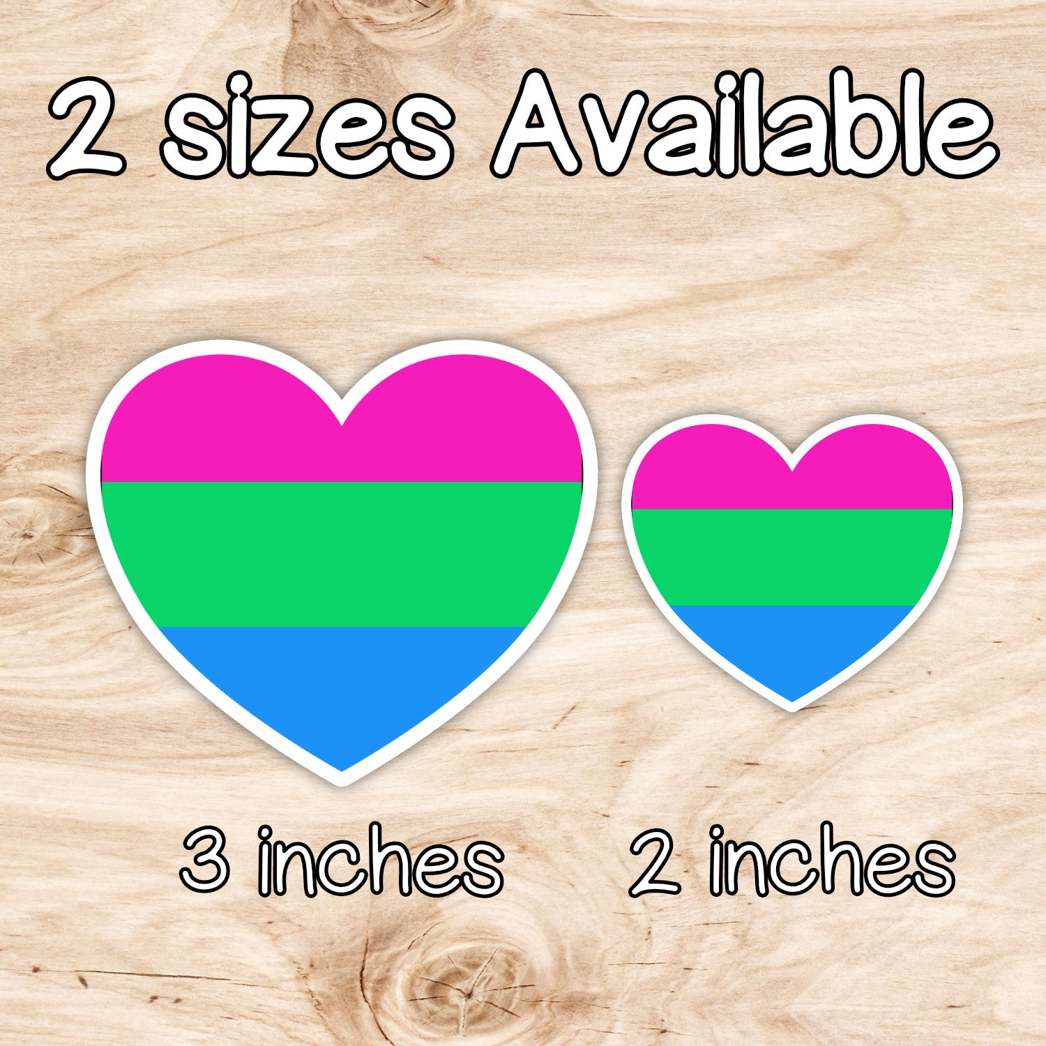 Polysexual LGBTQ+ Heart Weatherproof Vinyl Die Cut Sticker image 2