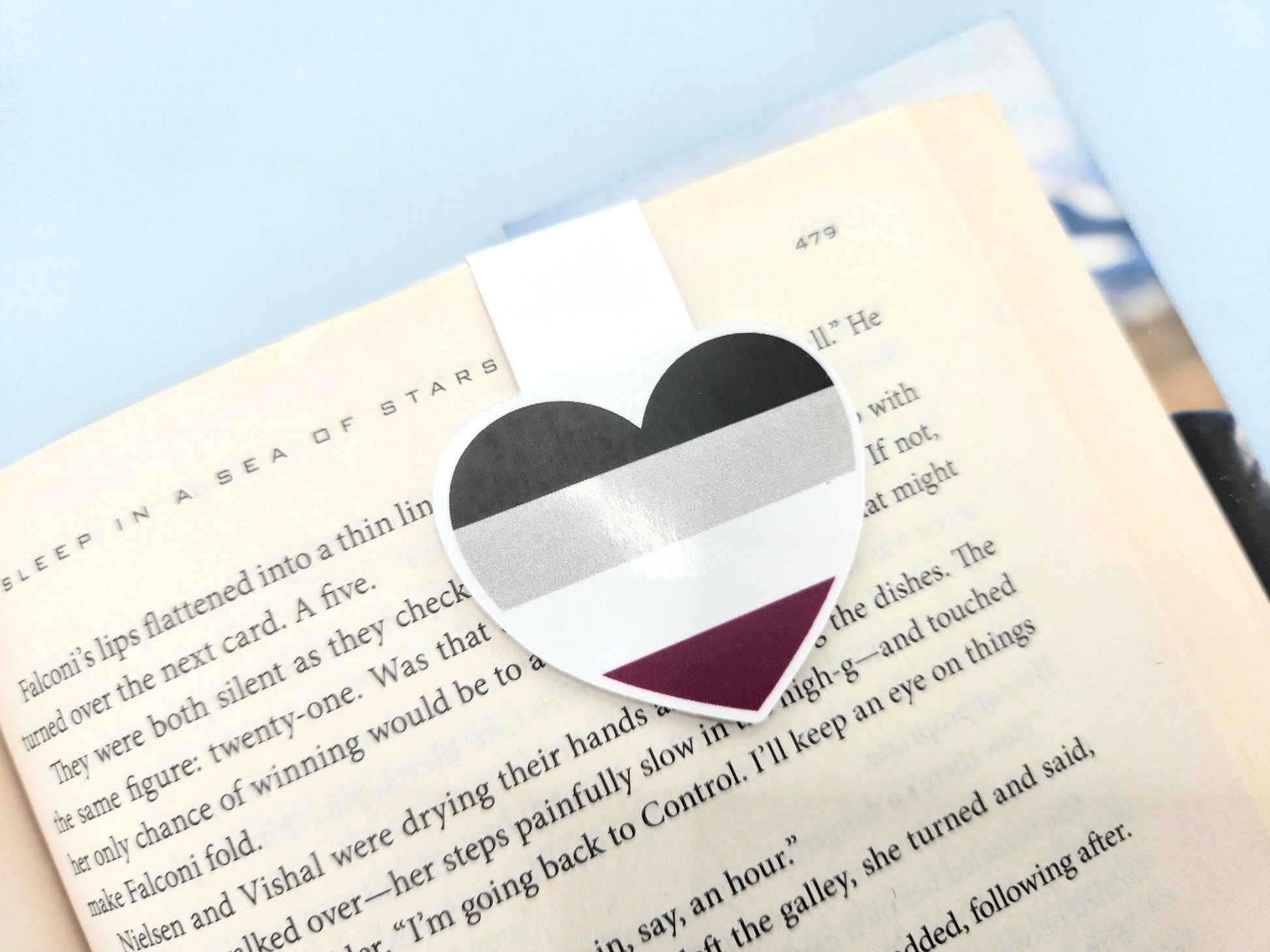 Asexual LGBTQ+ Heart Magnetic Bookmark image 0
