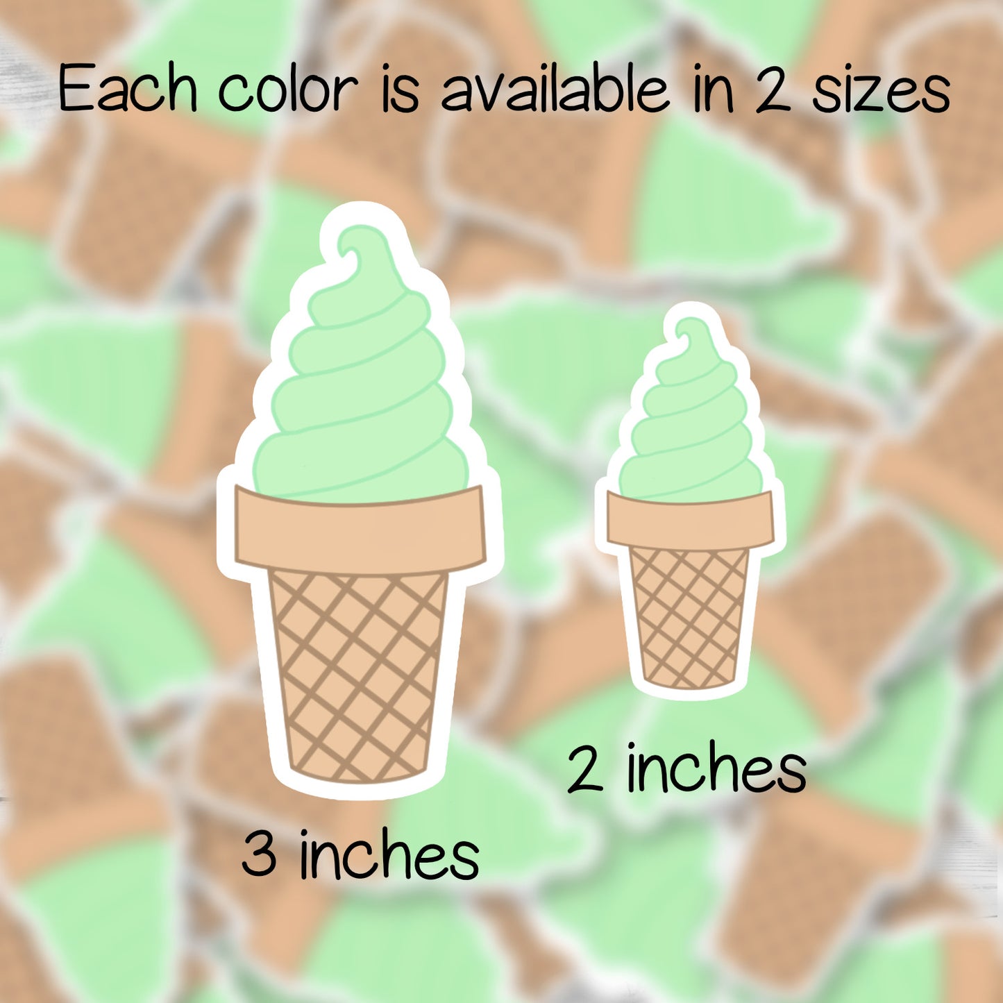 Cute Soft Serve Ice Cream Matte Weatherproof Vinyl Die Cut Sticker image 7