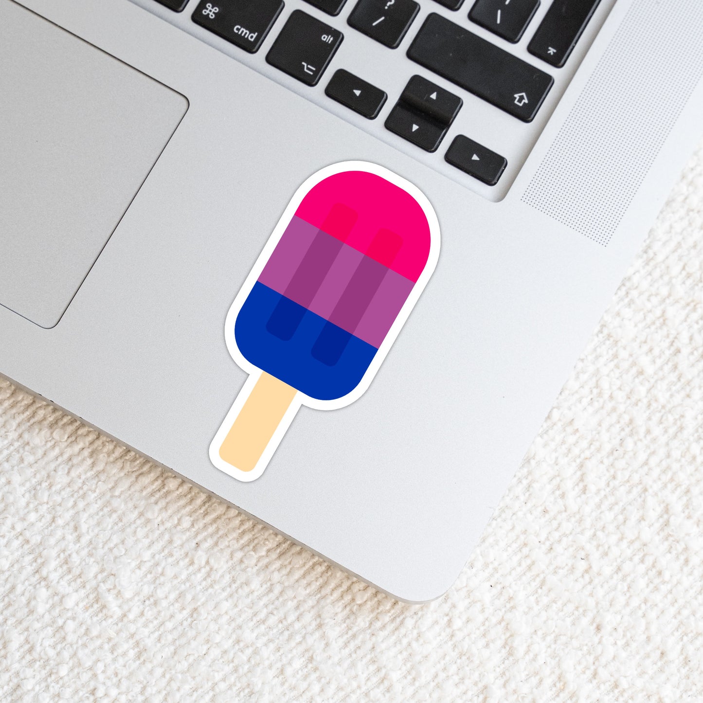 Bisexual LGBTQ+ Popsicle Die Cut Weatherproof Vinyl Matte Sticker image 0