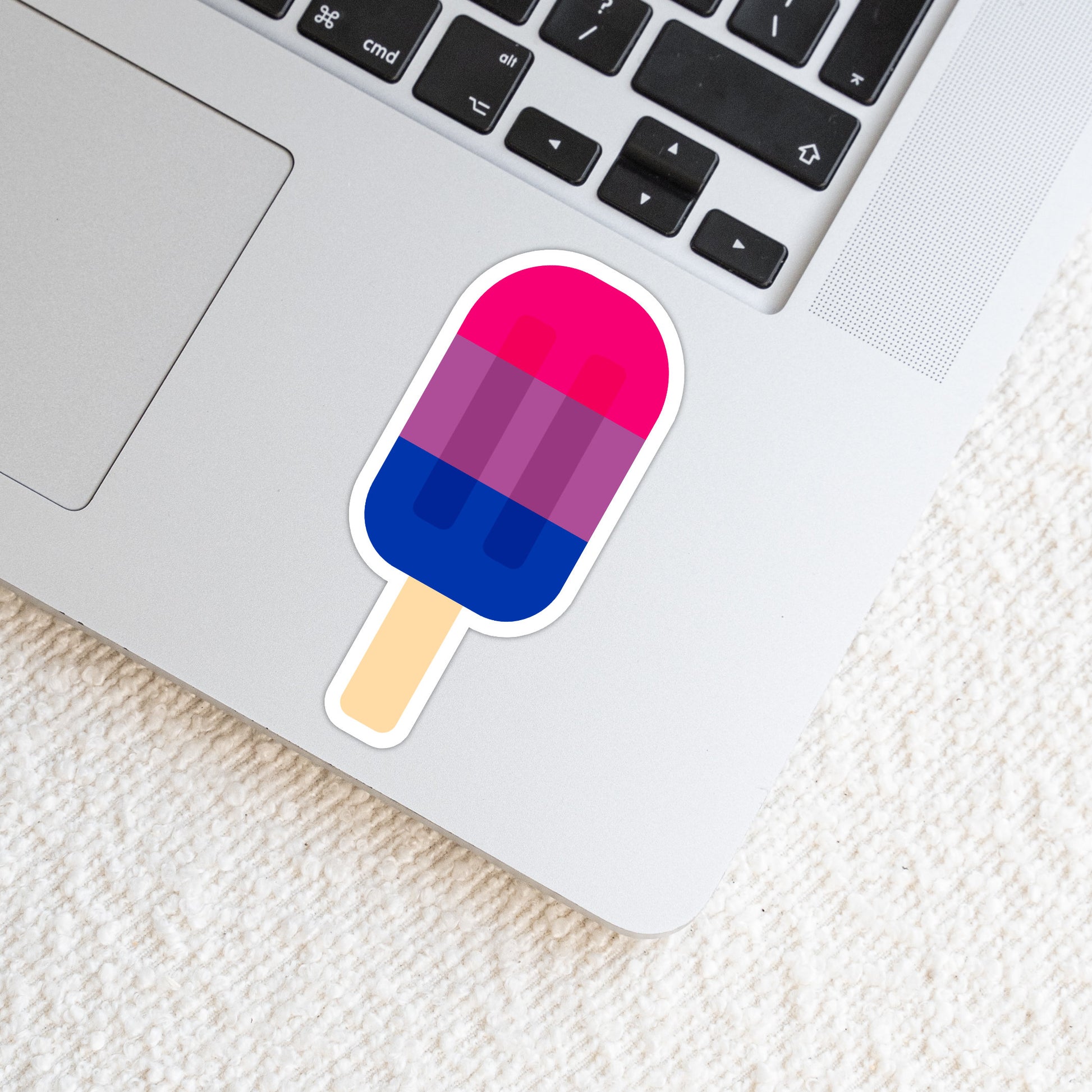 Bisexual LGBTQ+ Popsicle Die Cut Weatherproof Vinyl Matte Sticker image 0
