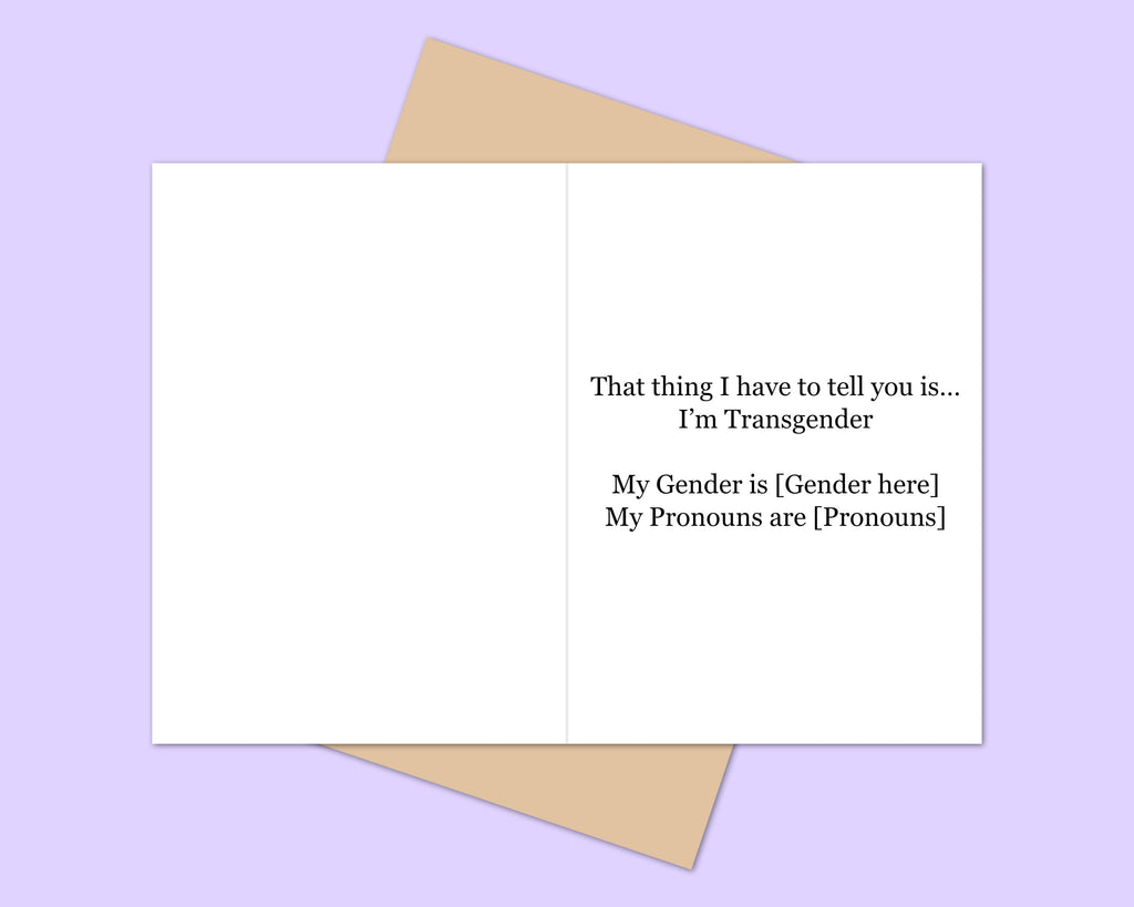 Transgender LGBTQ Greeting Card: Card to Help You Come Out Of The Closet