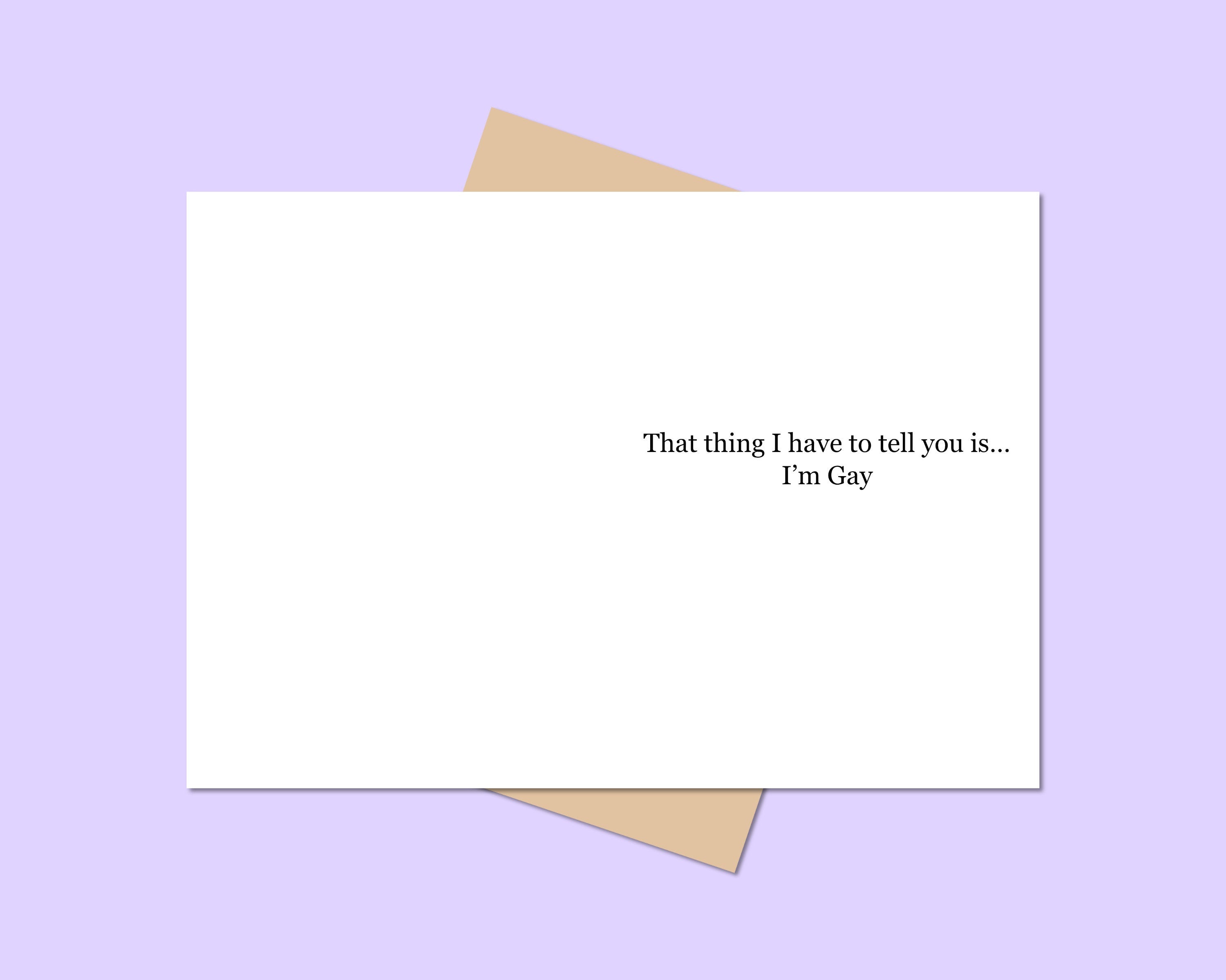 Gay Male 5x7 Coming Out Greeting Card