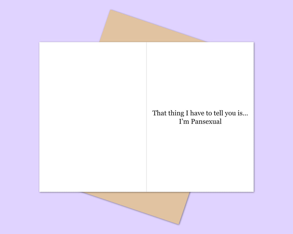 Pansexual LGBTQ Greeting Card: Card to Help You Come Out Of The Closet
