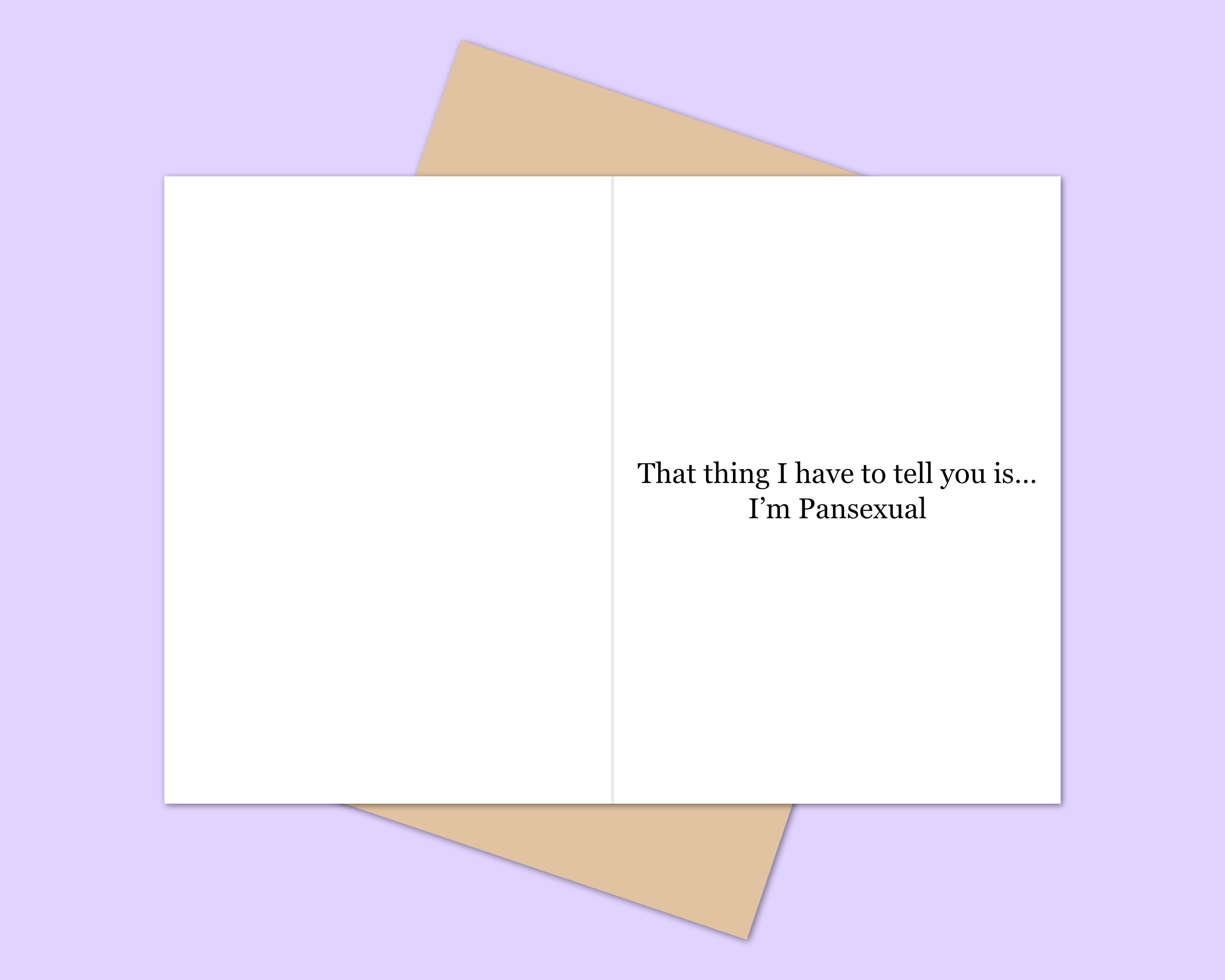 Pansexual LGBTQ Greeting Card: Card to Help You Come Out Of The Closet