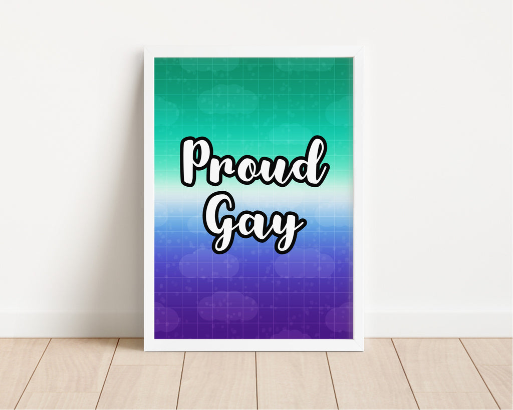 Proud Gay Male Art Print: LGBTQ+ Pride Wall Decor