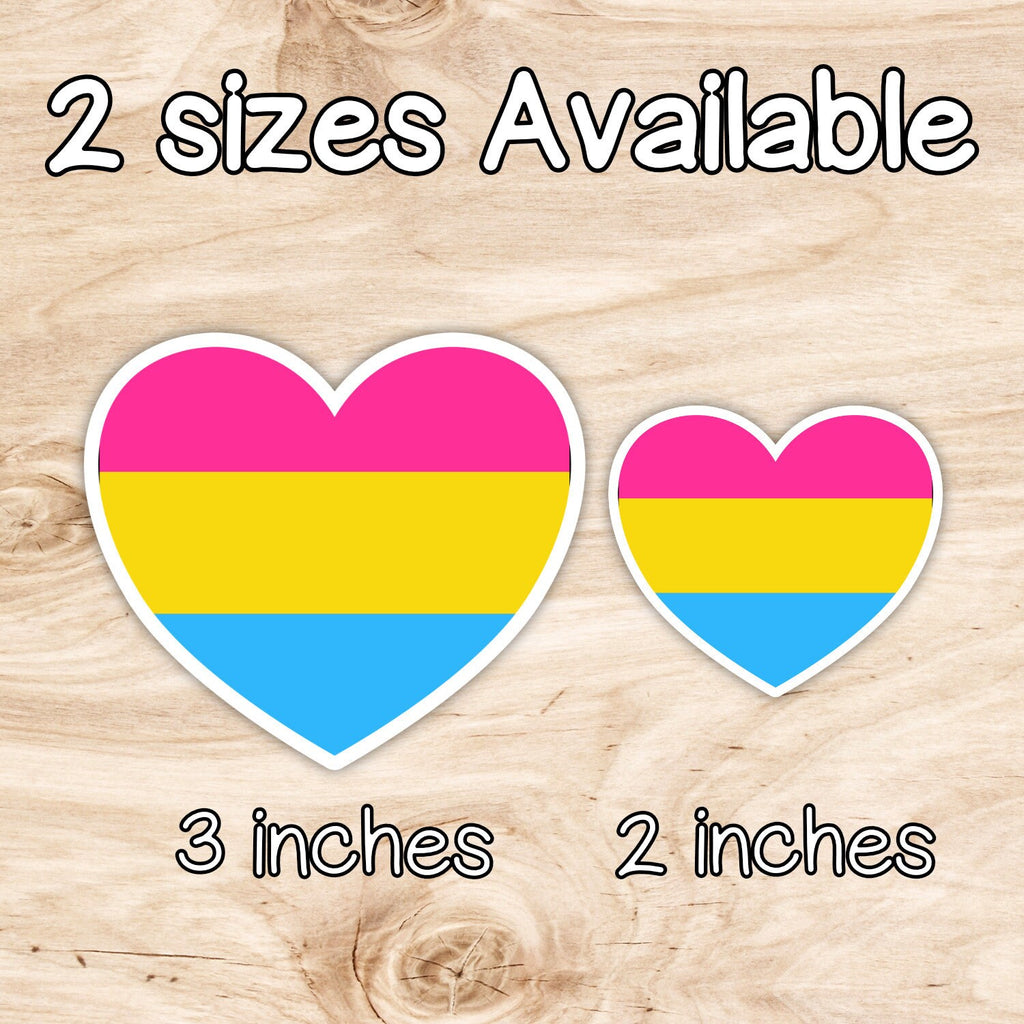 Pansexual Pride Heart Sticker: LGBTQ+ Die Cut Vinyl - Glossy, Matte, Holographic