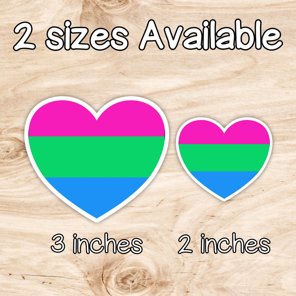 Polysexual Pride Heart Sticker - Weatherproof Vinyl Die Cut