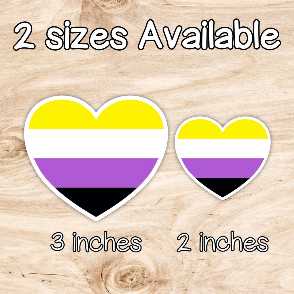 Non-Binary LGBTQ+ Heart Sticker: Made with Vinyl Sticker Paper