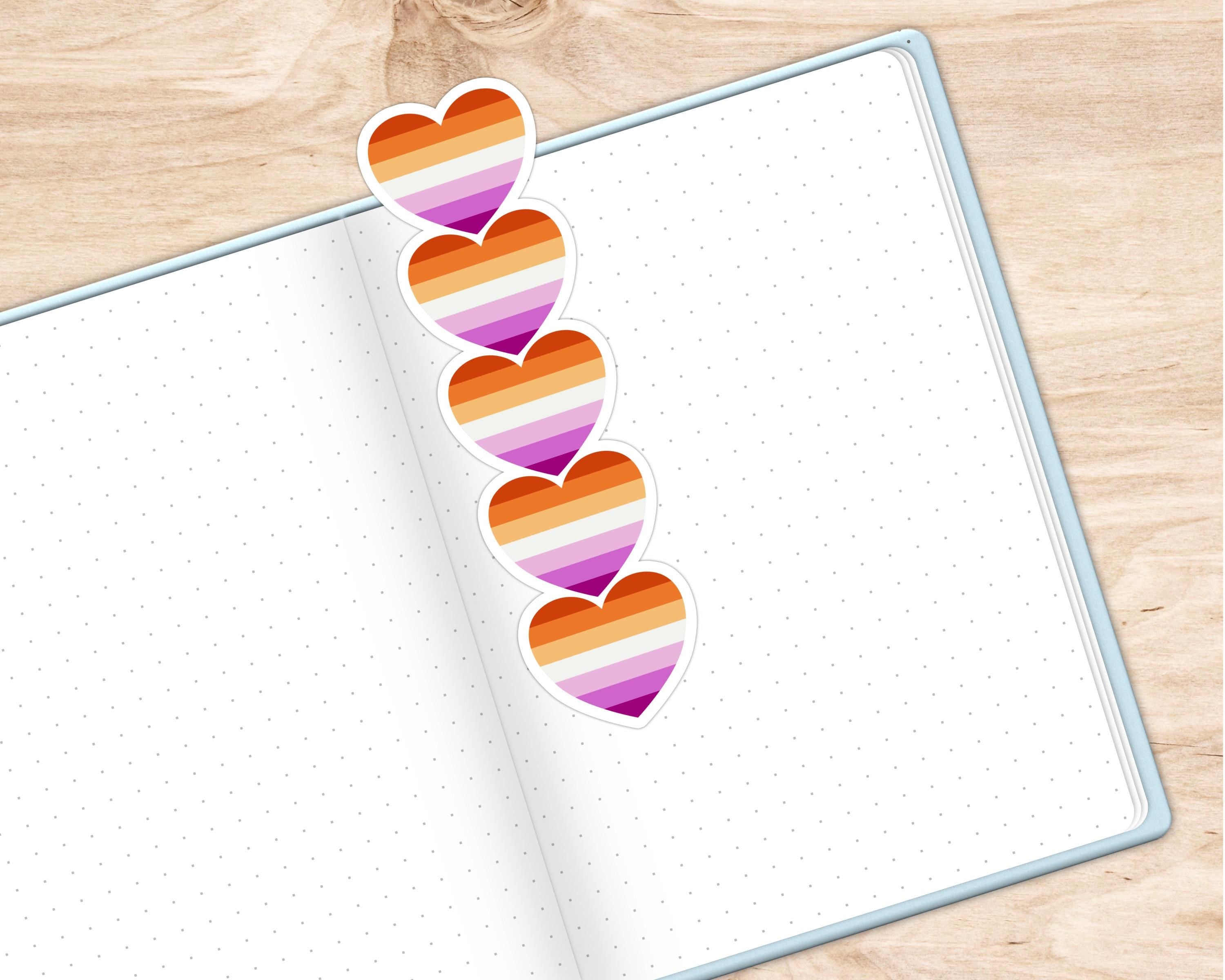 Lesbian Flag Stacked Hearts Die-Cut Bookmark