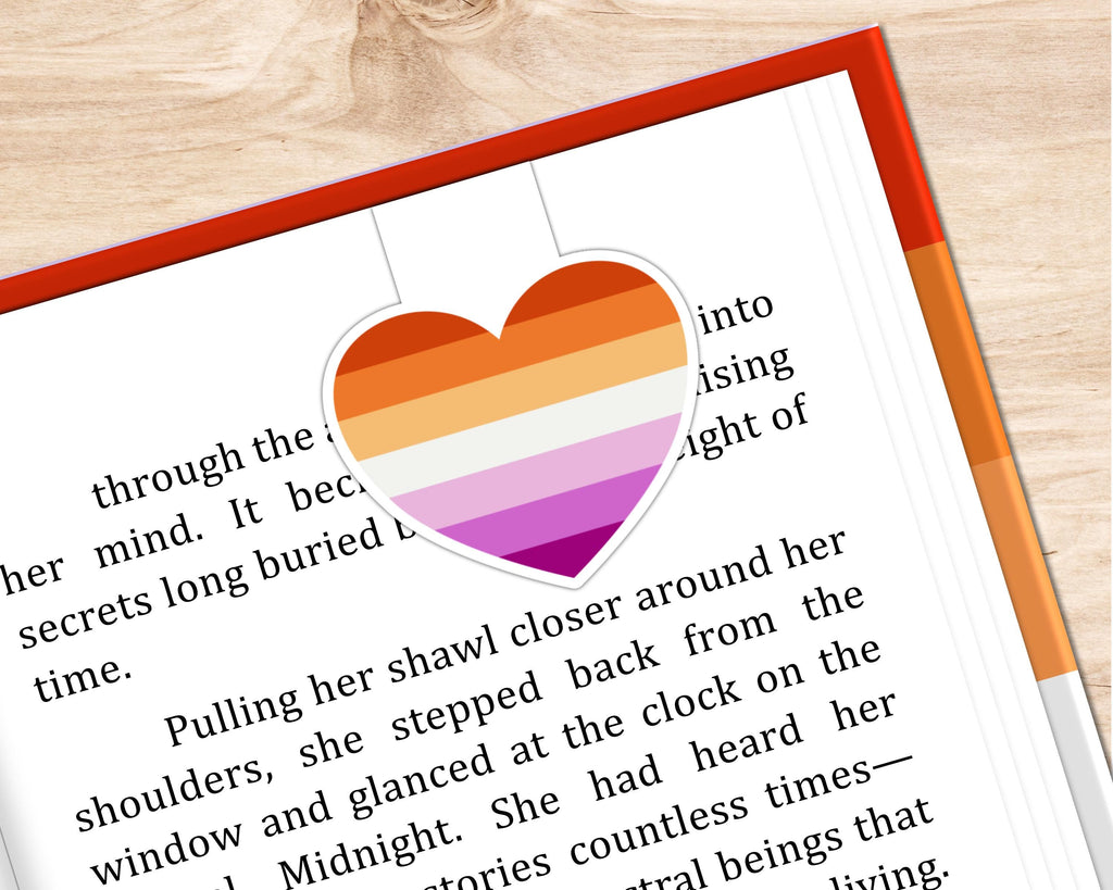 Lesbian Pride Heart Die Cut Magnetic Bookmark