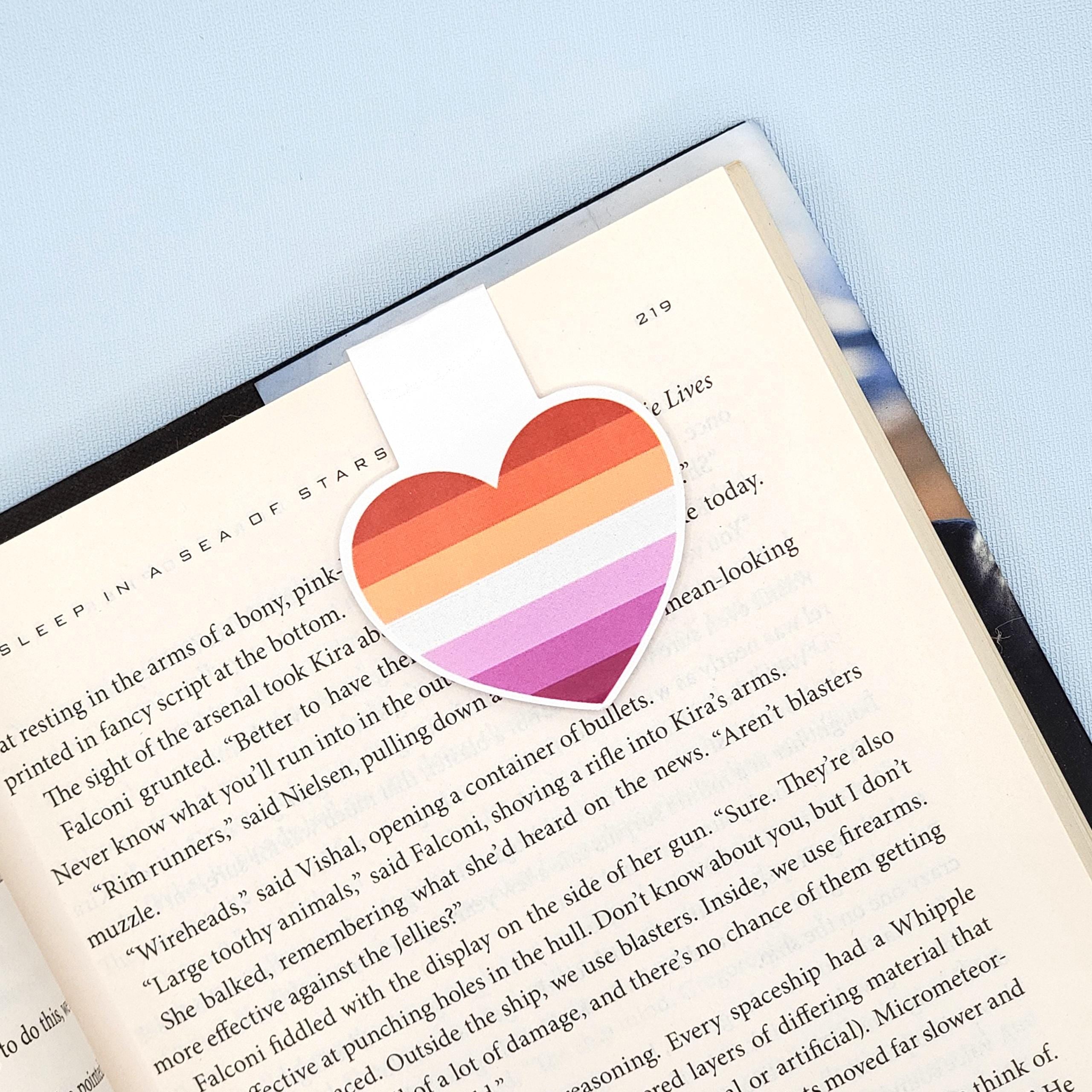 Lesbian Pride Heart Die Cut Magnetic Bookmark
