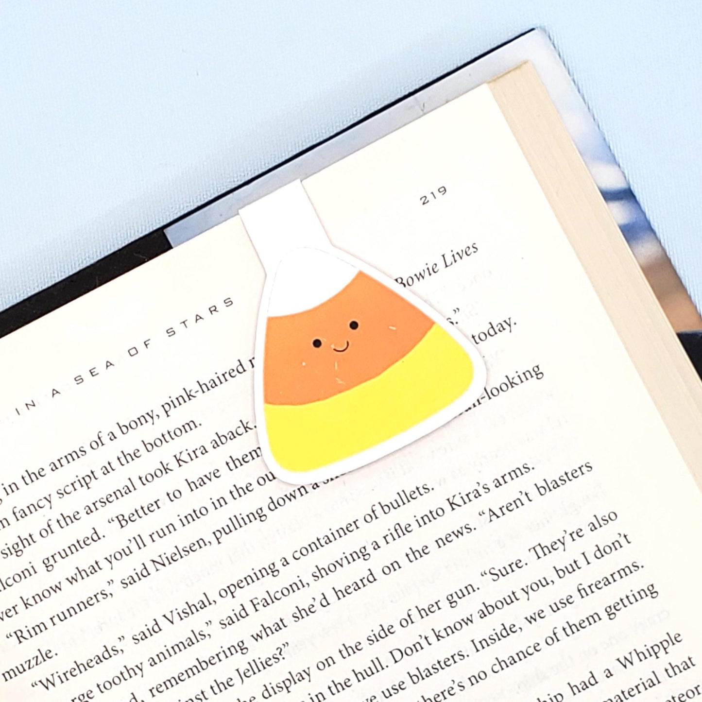 Candy Corn Die Cut Magnetic Bookmark - Smiley Face