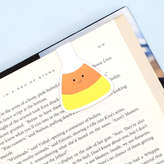 Candy Corn Die Cut Magnetic Bookmark - Smiley Face