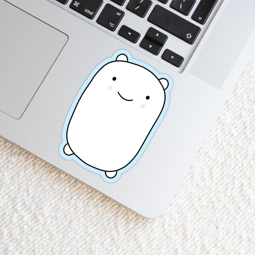 Marshmallow Bear Character Weatherproof Vinyl Die Cut Sticker