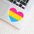 Pansexual Pride Heart Sticker: LGBTQ+ Die Cut Vinyl - Glossy, Matte, Holographic