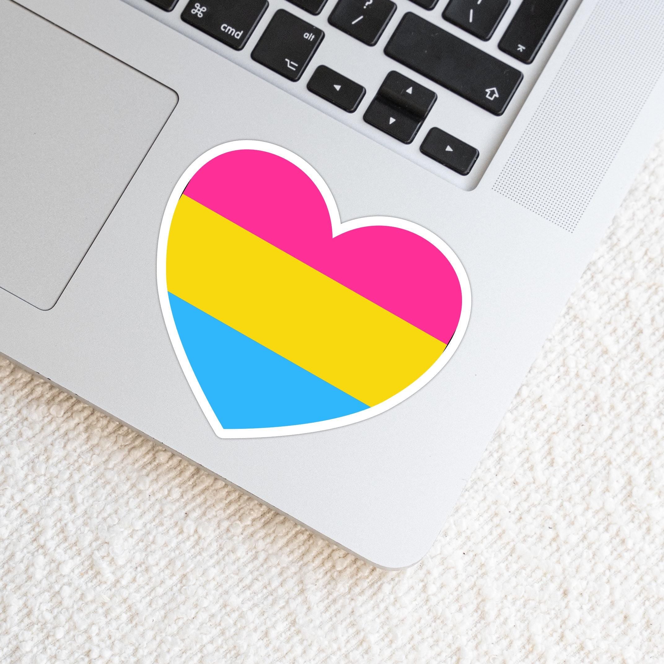 Pansexual Pride Heart Sticker: LGBTQ+ Die Cut Vinyl - Glossy, Matte, Holographic