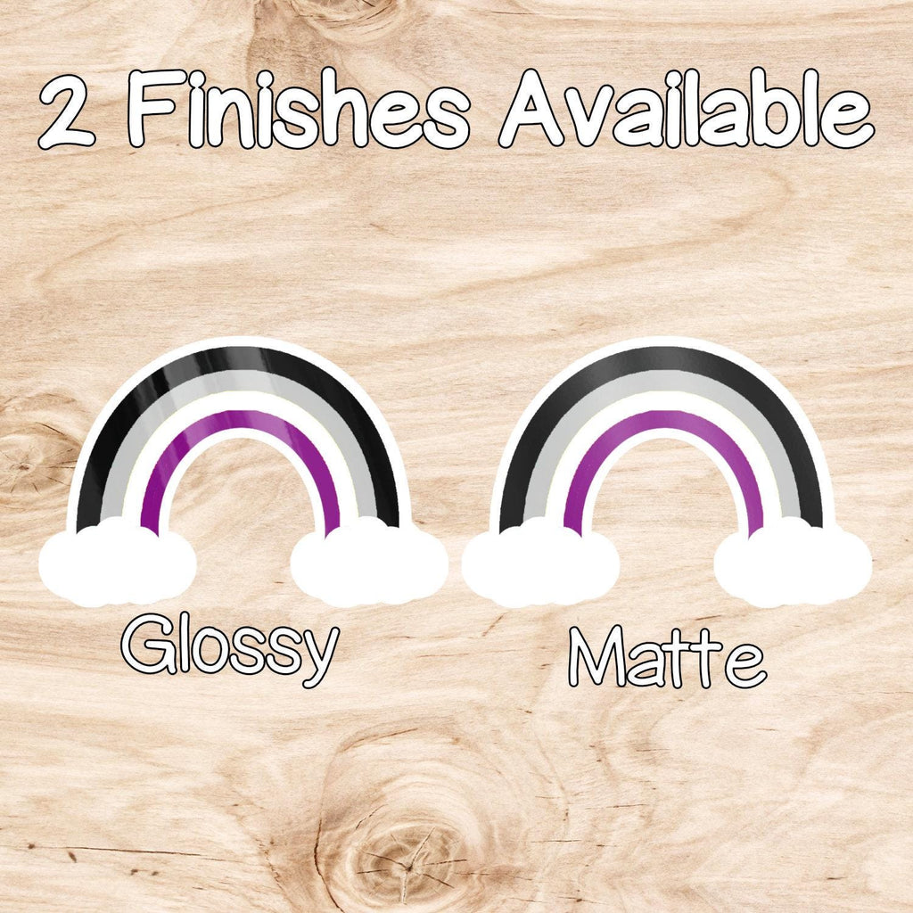 Asexual Rainbow with Clouds Sticker - Weatherproof Vinyl - LGBTQ+ Pride
