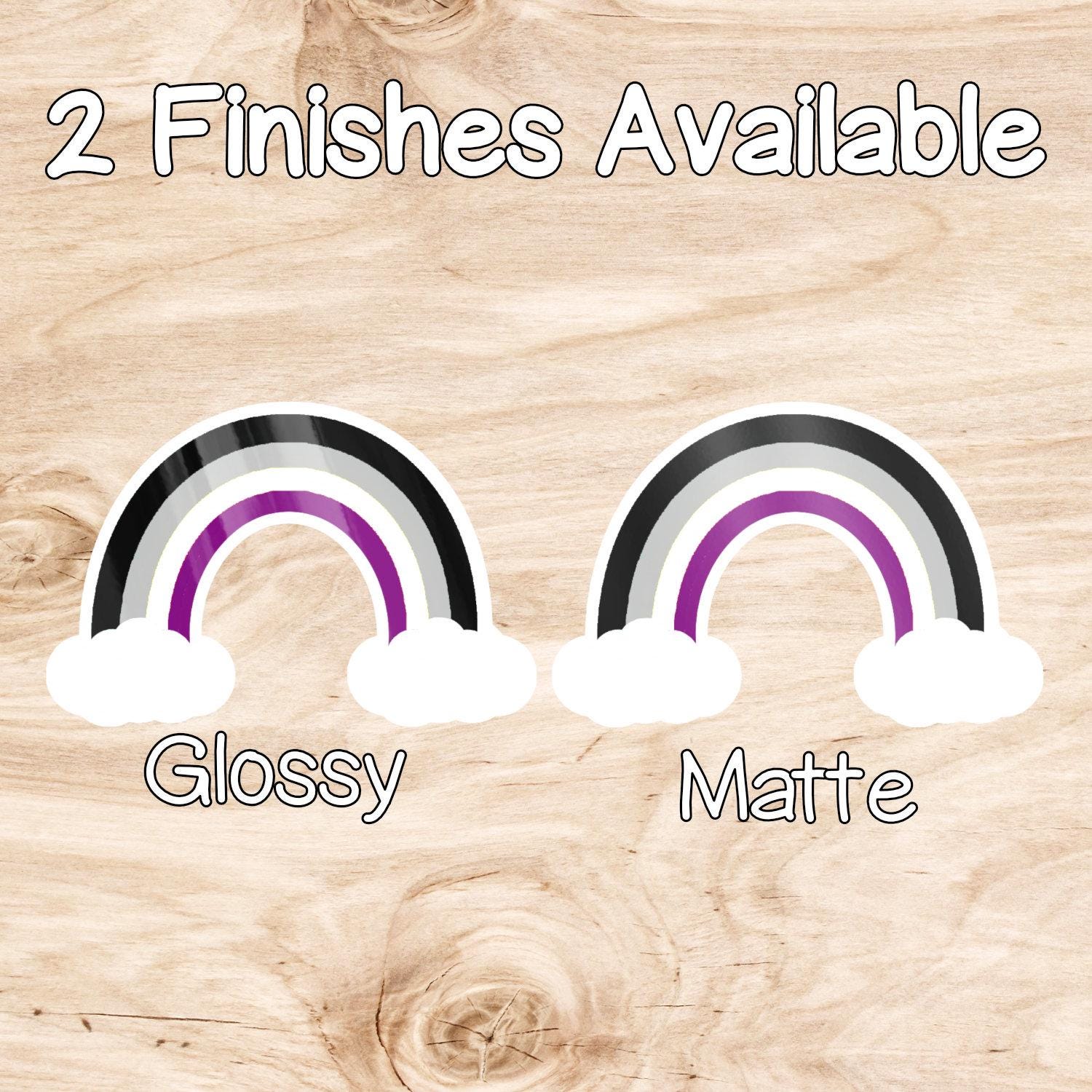 Asexual Rainbow with Clouds Sticker - Weatherproof Vinyl - LGBTQ+ Pride
