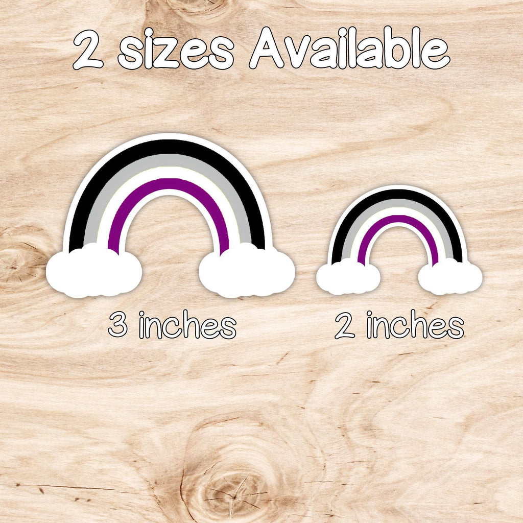 Asexual Rainbow with Clouds Sticker - Weatherproof Vinyl - LGBTQ+ Pride