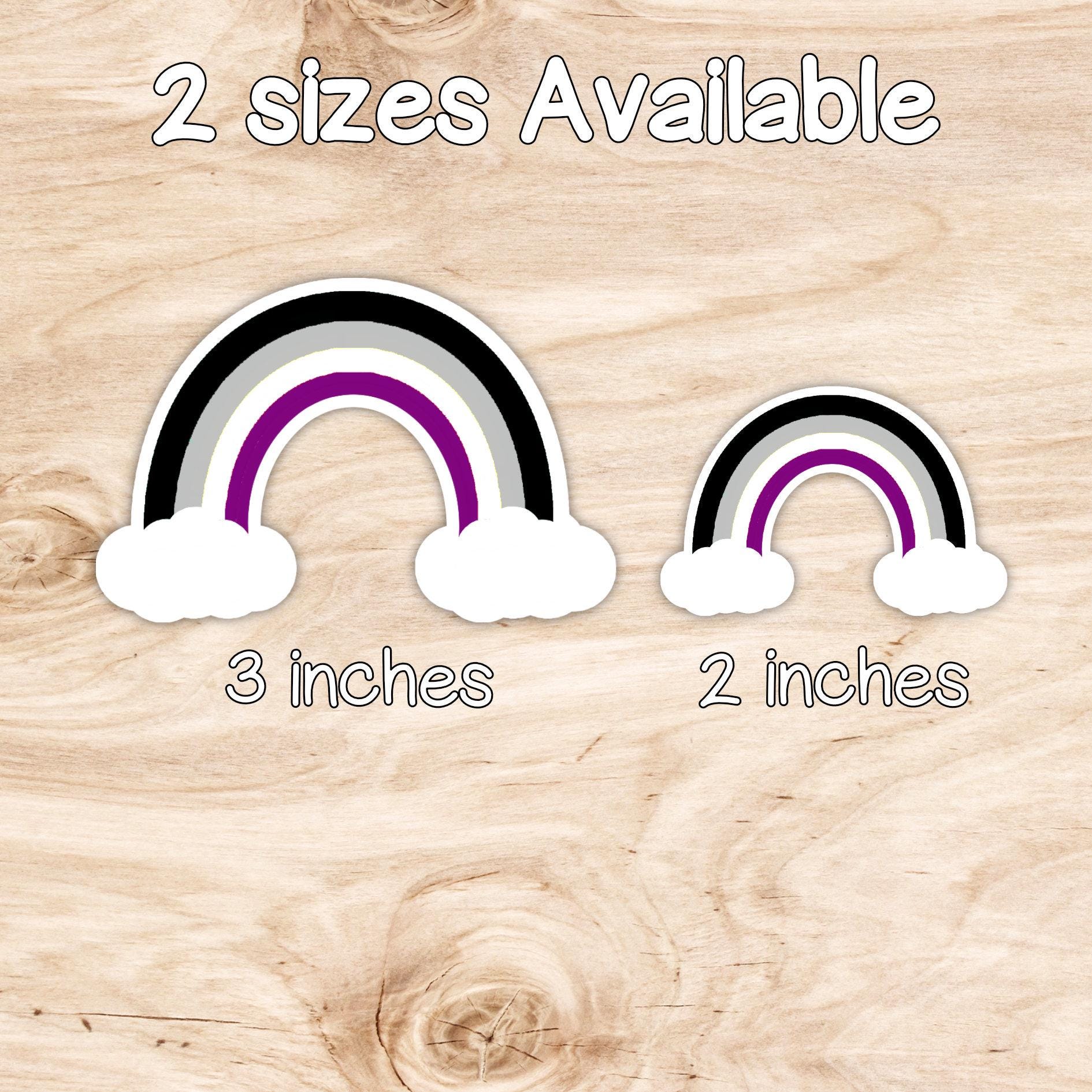 Asexual Rainbow with Clouds Sticker - Weatherproof Vinyl - LGBTQ+ Pride