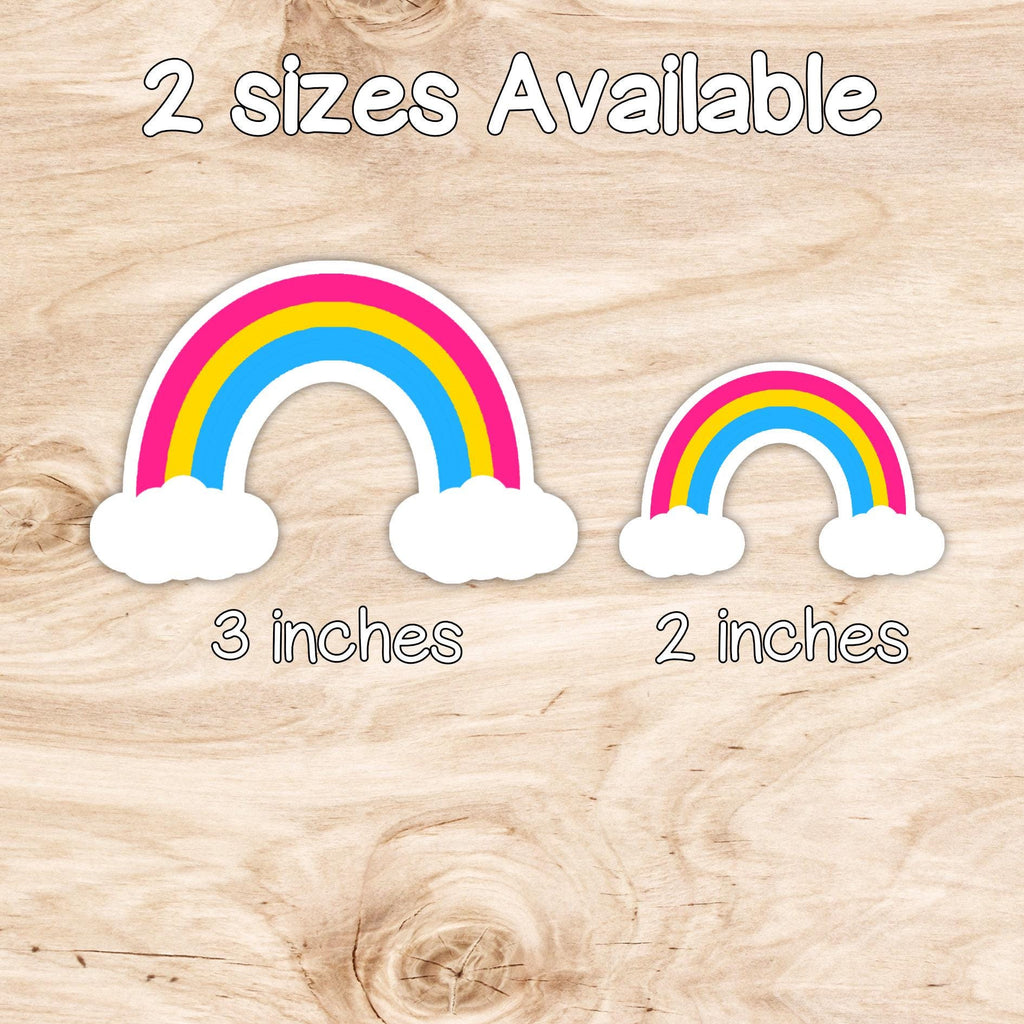 Pansexual Rainbow with Clouds Sticker - Weatherproof Vinyl - LGBTQ+ Pride