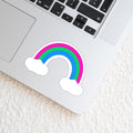 Polysexual Rainbow with Clouds Sticker - Weatherproof Vinyl - LGBTQ+ Pride