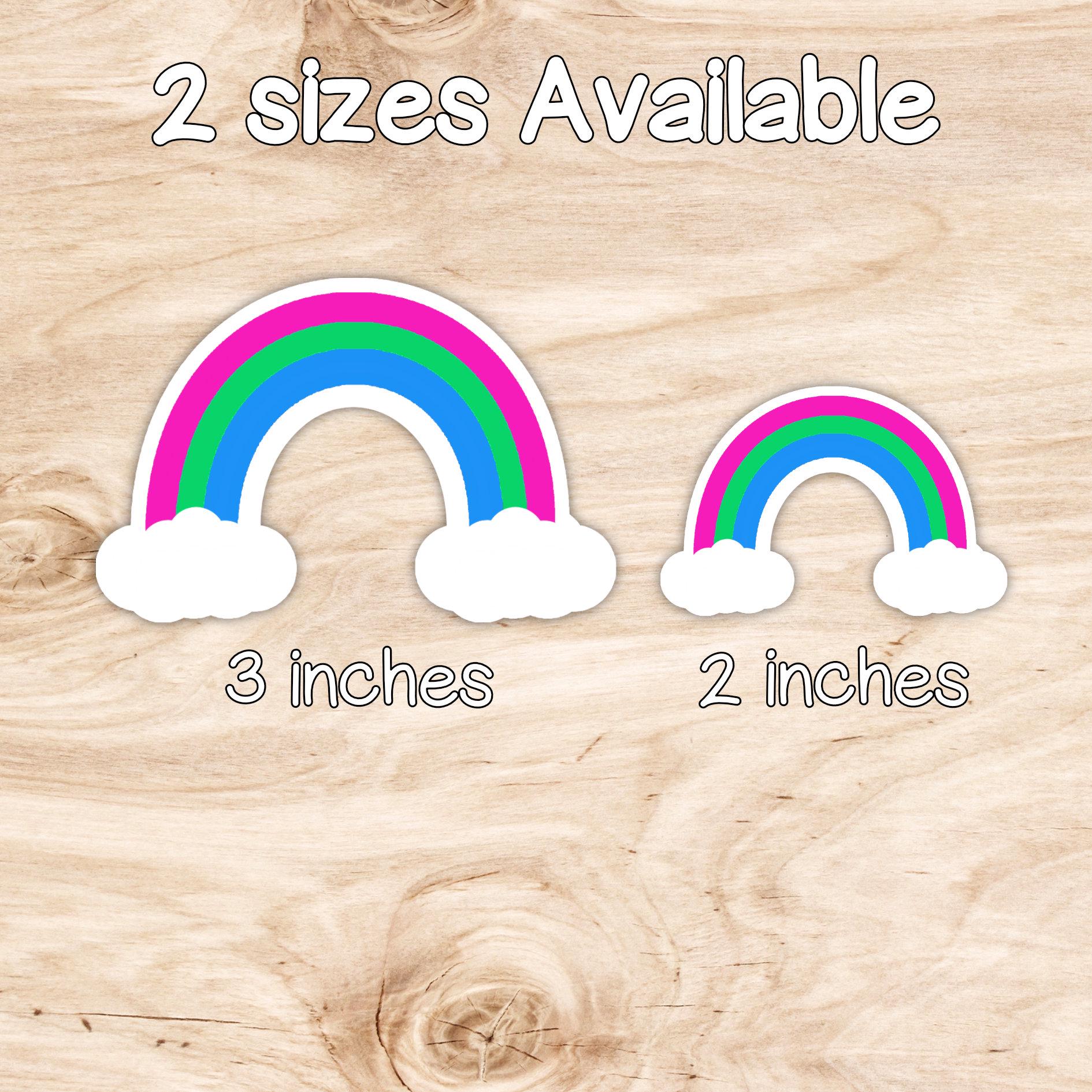 Polysexual Rainbow with Clouds Sticker - Weatherproof Vinyl - LGBTQ+ Pride