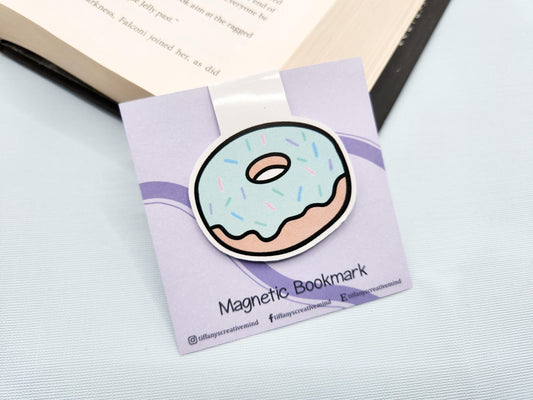 Pastel Green Donut Magnetic Bookmark