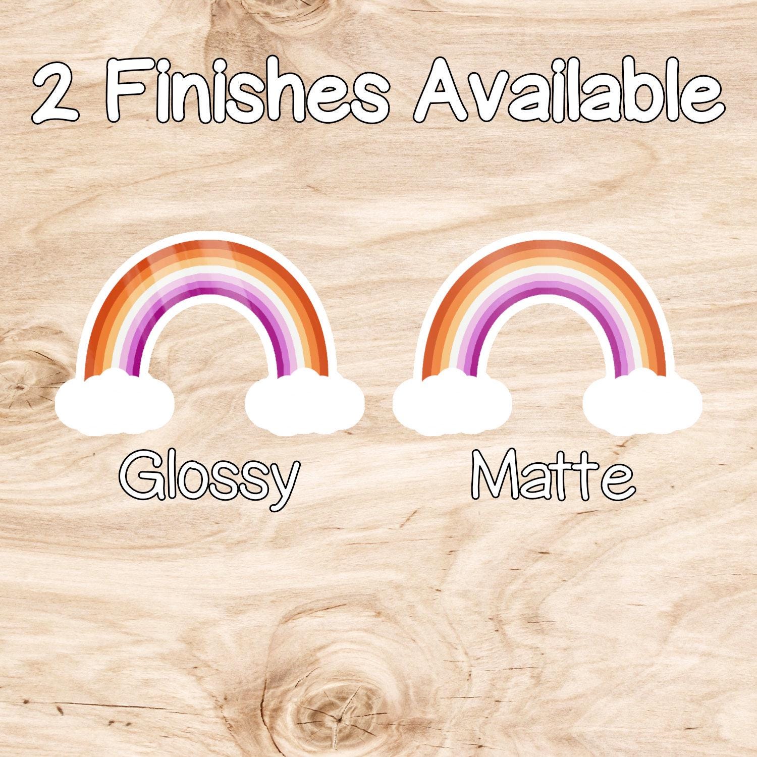 Lesbian Rainbow with Clouds Sticker - Weatherproof Vinyl - LGBTQ+ Pride