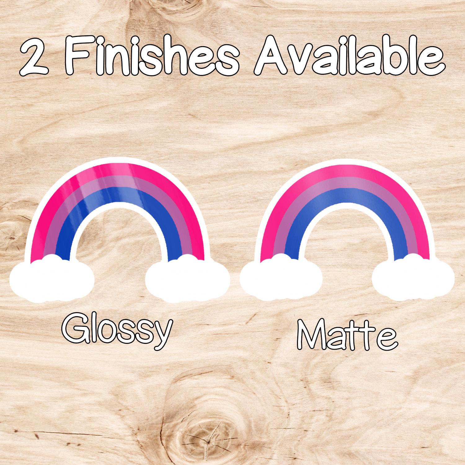 Bisexual Rainbow with Clouds Sticker - Weatherproof Vinyl - LGBTQ+ Pride