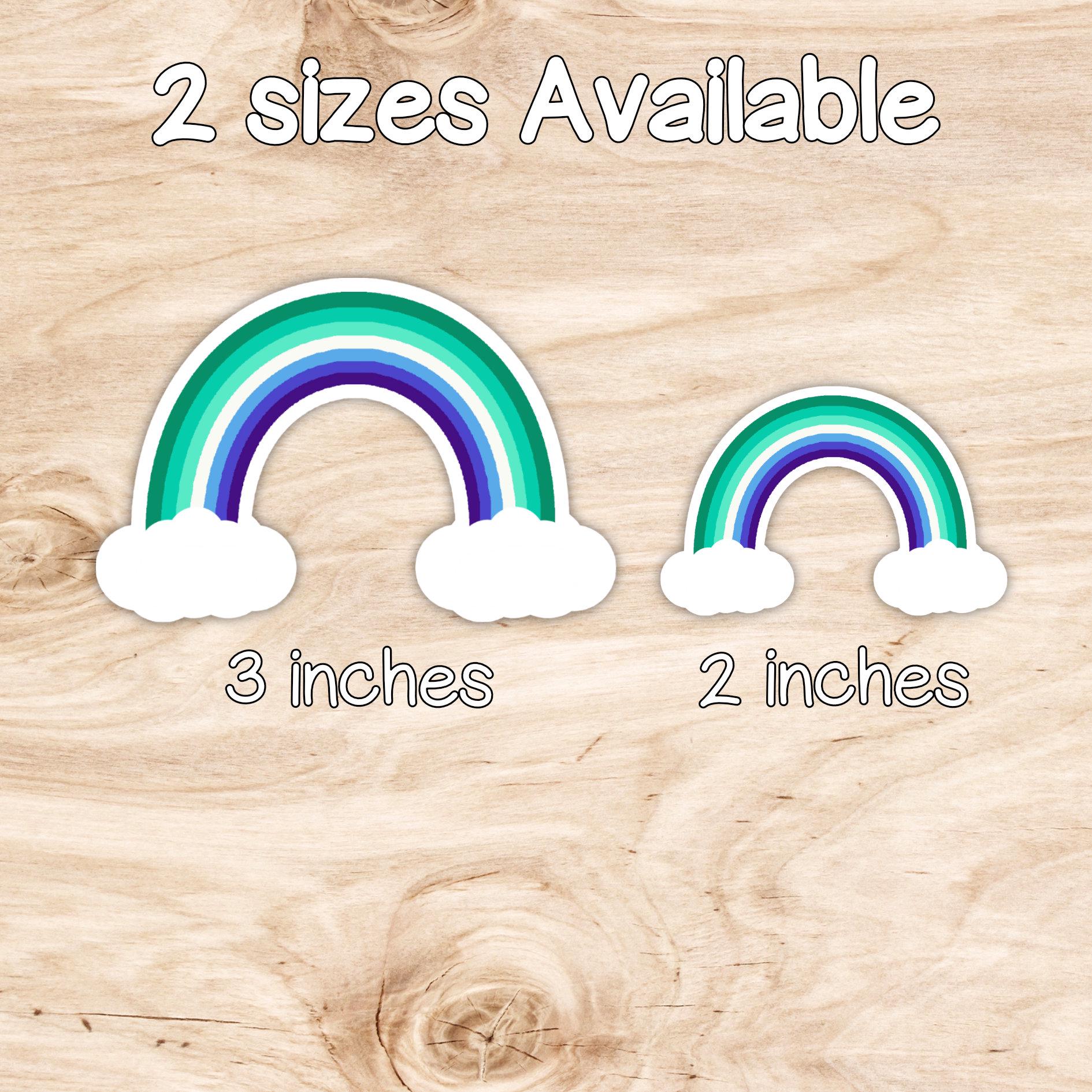 Gay Male Rainbow with Clouds Sticker - Weatherproof Vinyl - LGBTQ+ Pride